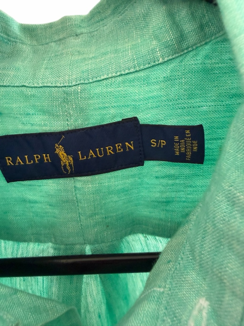 Ralph Lauren Teal Green Button-Down 100% Linen Shirt - Picture 5 of 6